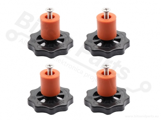 Bed leveling stelschroefset siliconen 18mm M3 oranje (set van 4)