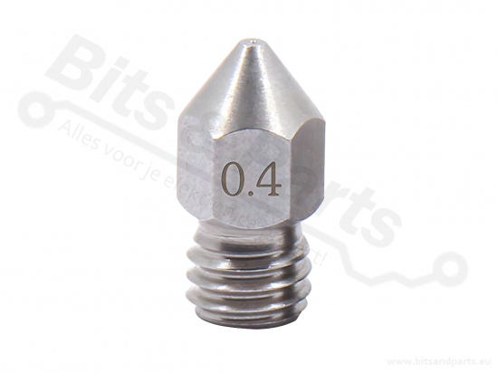 Nozzle voor 3D printers / Makerbot MK8 M6 Roestvrijstaal 1,75mm/0,4mm