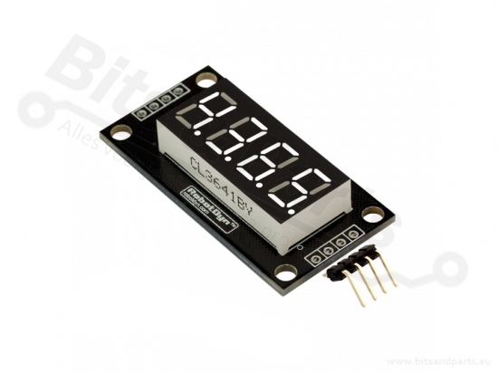 Cijferdisplay 4-digits 7-segments TM1637 decimalen wit - 50x19mm