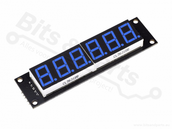Digit display 6-Digit 7-segments 74HC595 blue - 75x19mm 