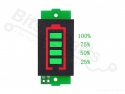 Accu capaciteits-meter/-display voor 3S lithium batterij-pack groen