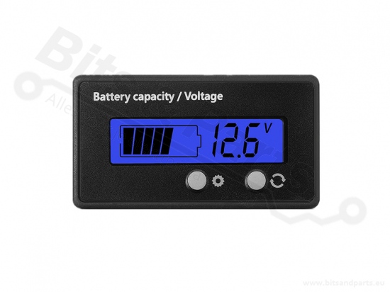 Accu capaciteits-meter/-display voor lithiumbatterijen blauw