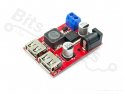 Buckconverter Step Down DC-DC 5V Uin:6-40V Uout:5V 3A met 2 USB connectors