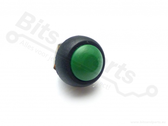 Drukcontact rond bol 12mm groen 250V/1A
