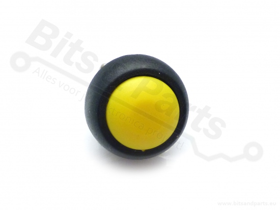 Push button contact round ball 12mm yellow 250V/1A