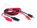 Test lead set with banana to crocodile clips black/red 1 meter