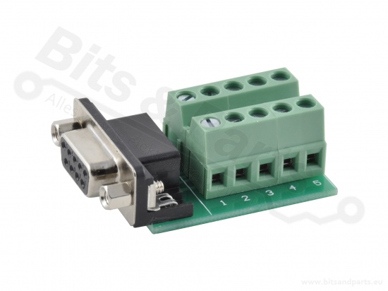 Schroefterminal voor DB9 RS232 connector female