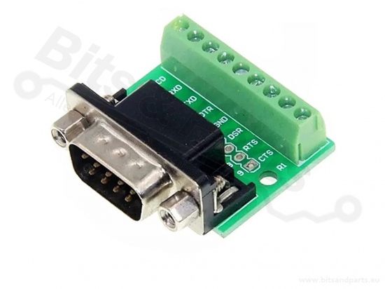 Schroefterminal voor DB9 RS232 connector male