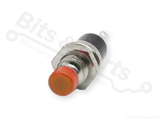 Push button contact mini round red NO
