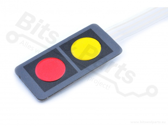 Membraan keypad 1x2 rood/geel voor oa. Arduino