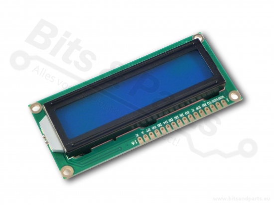 Display LCD HD44780 - 16x2 wit op blauw 