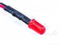 LED 5mm Rood Mat voorbedraad voor 5V-9V