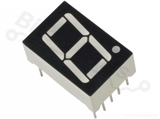 Cijferdisplay LED 7-segments 1,4cm blauw - enkelvoudig common cathode