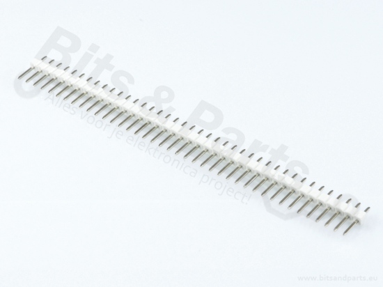 Headerpins male 40 pins metaal recht wit