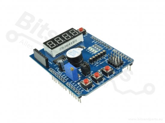Arduino oefen- en experimenteer-shield met display