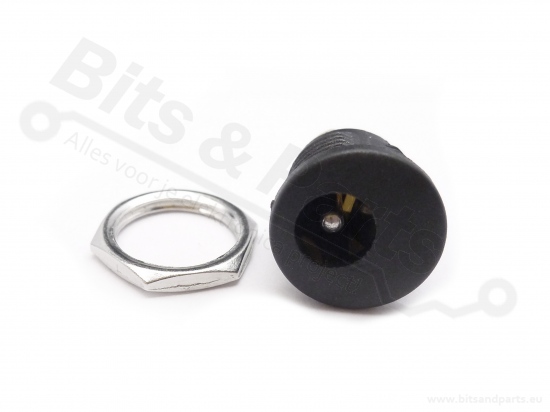 Chassisdeel 2,1x5,5mm voedings-stekker jack plug zwart