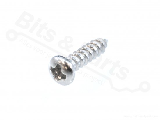 Schroef / Parker kruiskop RVS M2 x 8,0mm met bolle kop