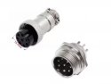 Signaalconnector Aviation GX16  8 pins male/female