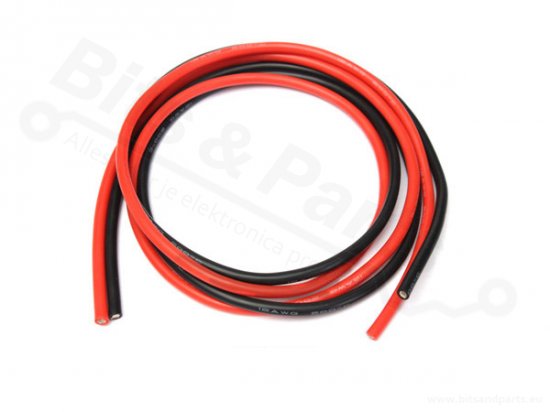 Silicone wire set multi-core 10AWG 1 meter - red + black