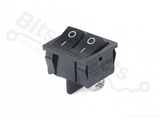 Rocker switch snap-in on/off double SPST black