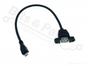 USB Chassisdeel met kabel USB A Female naar USB Micro Male