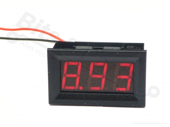 Digitale voltmeter met display rood 4,5-30,0V