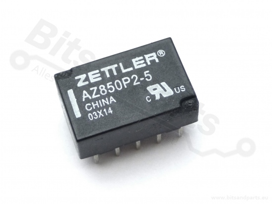 Relay bi-stable subminiature / Latching 2 coils 5V Zettler AZ850P2-5 
