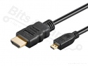 HDMI Kabel - HDMI 1.4 HDMI - HDMI Micro zwart 1,5m 
