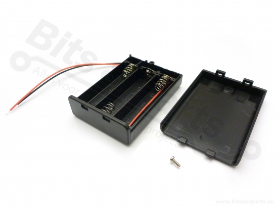 Batterijbox/Batterijhouder AA Penlite x 3 (4,5V) met deksel