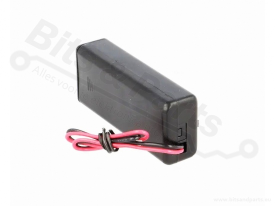 Batterijbox/Batterijhouder AAA Penlite x 2 met deksel en schakelaar (3V) 