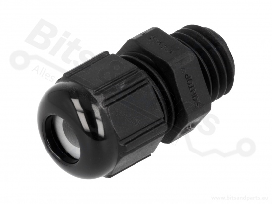 Kabelwartel 1-5mm M12 IP68 water-/stofdicht zwart