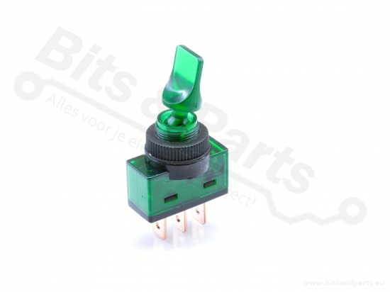 Rocker switch ASW-14D 1-pole on/off SPDT 12V/20A Green