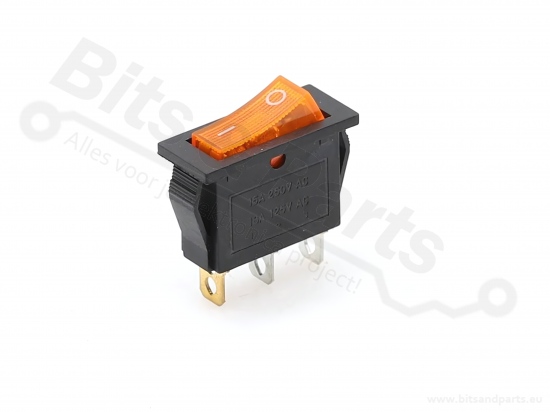 Switch rocker snap-in with illumination yellow/orange 1-pole SPST