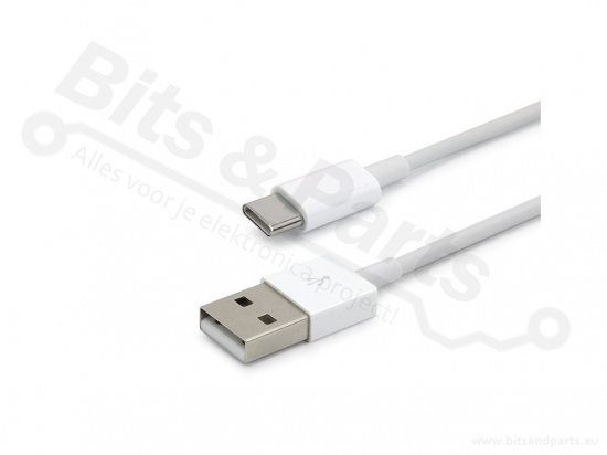 USB Aansluitkabel USB A <-> USB C 1,0 meter wit