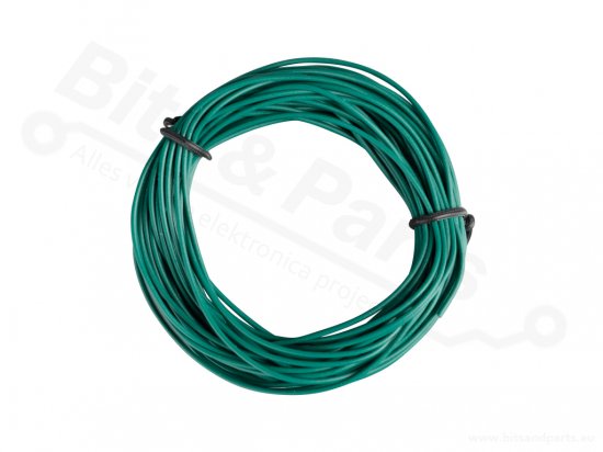 Wire 1x0.14mm2 26AWG multi-stranded flexible core 10 meters green