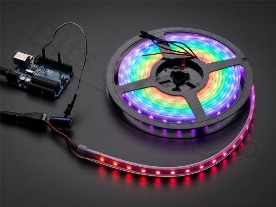 LED Strip NeoPixel RGB  - 60 LEDs / 1m zwart - 1 meter Adafruit 1461