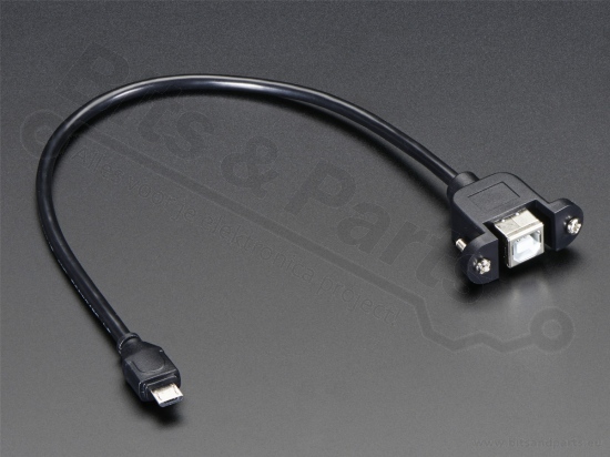 USB Aansluitkabel USB B Female naar Micro-B Male met chassisbevestiging