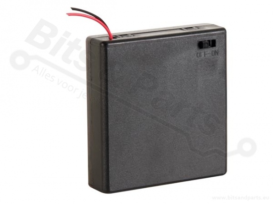 Batterijbox/Batterijhouder AA Penlite x 4 (6V) met schakelaar/deksel