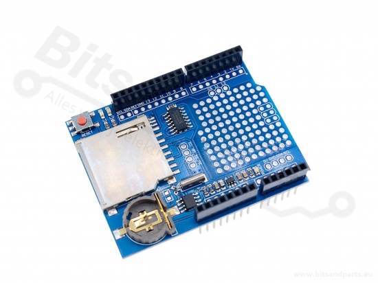 Data Logging Shield met SD card reader en RTC voor Arduino UNO