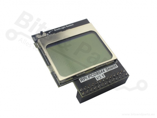 Display LCD Nokia 5110 PCD8544 84x48 pixels voor Raspberry Pi B/B+
